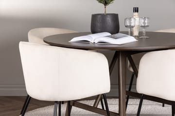 Rund matgrupp Venture Home Beige Mörkbrun 4st - Mørkebrun - Møbler - Borde - Spisebordssæt