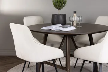 Rund matgrupp Venture Home Beige Mörkbrun 4st - Møbler - Borde - Spisebordssæt