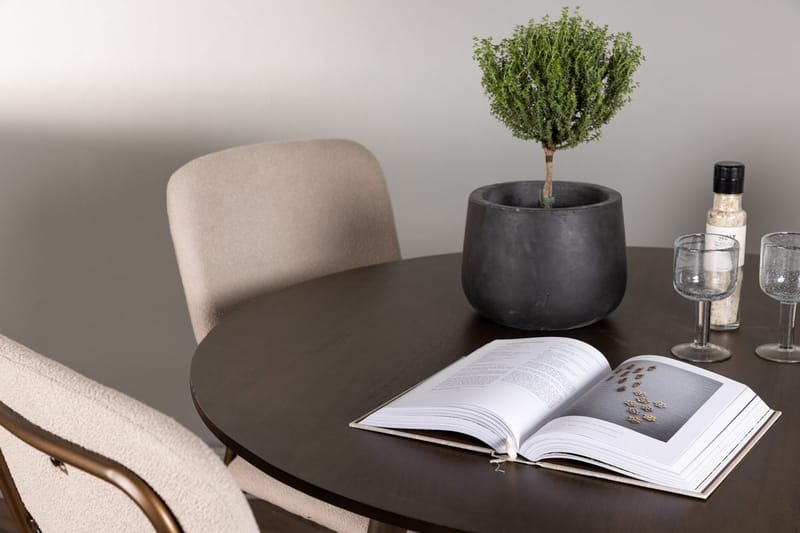 Rund matgrupp Venture Home Beige Mörkbrun 4st - Møbler - Borde - Spisebordssæt