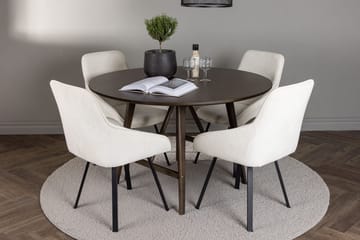 Rund matgrupp Venture Home Beige Mörkbrun 4st - Møbler - Borde - Spisebordssæt