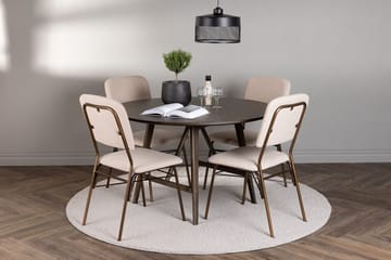 Rund matgrupp Venture Home Beige Mörkbrun 4st - Møbler - Borde - Spisebordssæt