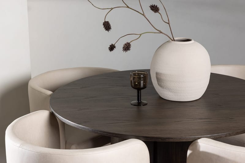 Rund matgrupp Venture Home Beige Mörkt trä 4st - Møbler - Borde - Spisebordssæt