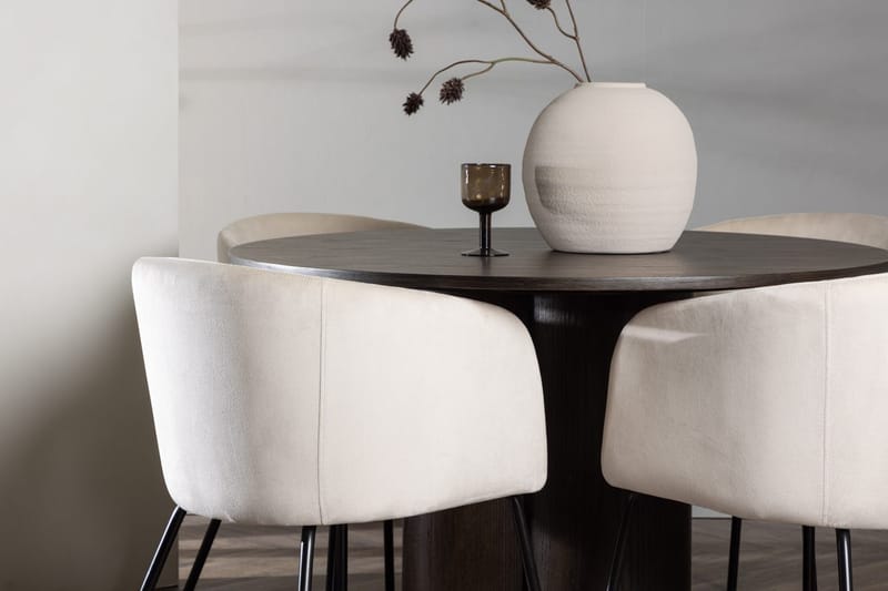 Rund matgrupp Venture Home Beige Mörkt trä 4st - Møbler - Borde - Spisebordssæt