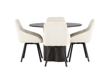 Rund matgrupp Venture Home Beige Mörkt trä 4st - Møbler - Borde - Spisebordssæt