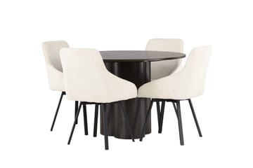 Rund matgrupp Venture Home Beige Mörkt trä 4st - Møbler - Borde - Spisebordssæt