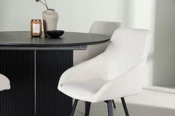 Rund matgrupp Venture Home Beige Svart 4st - Møbler - Borde - Spisebordssæt