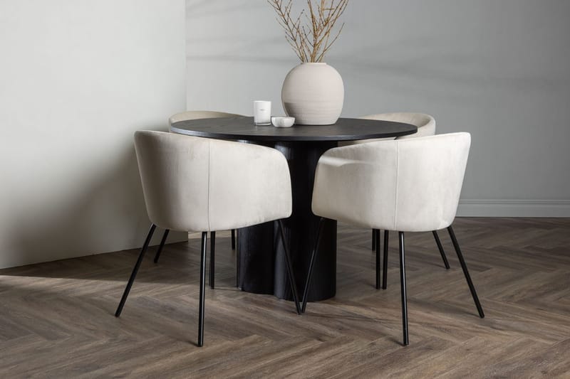 Rund matgrupp Venture Home Beige Svart 4st