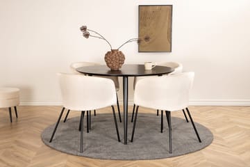 Rund matgrupp Venture Home Beige Svart 4st - Møbler - Borde - Spisebordssæt