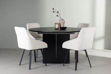 Rund matgrupp Venture Home Beige Svart 4st - Møbler - Borde - Spisebordssæt