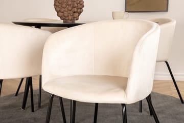 Rund matgrupp Venture Home Beige Svart 4st - Møbler - Borde - Spisebordssæt