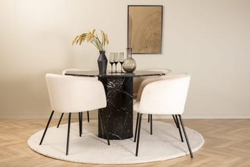 Rund matgrupp Venture Home Beige Svart 4st - Møbler - Borde - Spisebordssæt