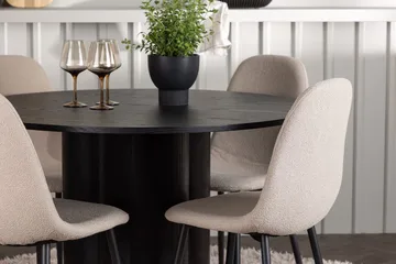 Rund matgrupp Venture Home Beige Svart 4st - Møbler - Borde - Spisebordssæt