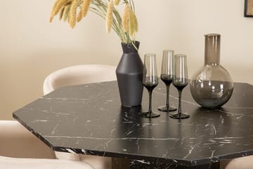 Rund matgrupp Venture Home Beige Svart 4st - Møbler - Borde - Spisebordssæt