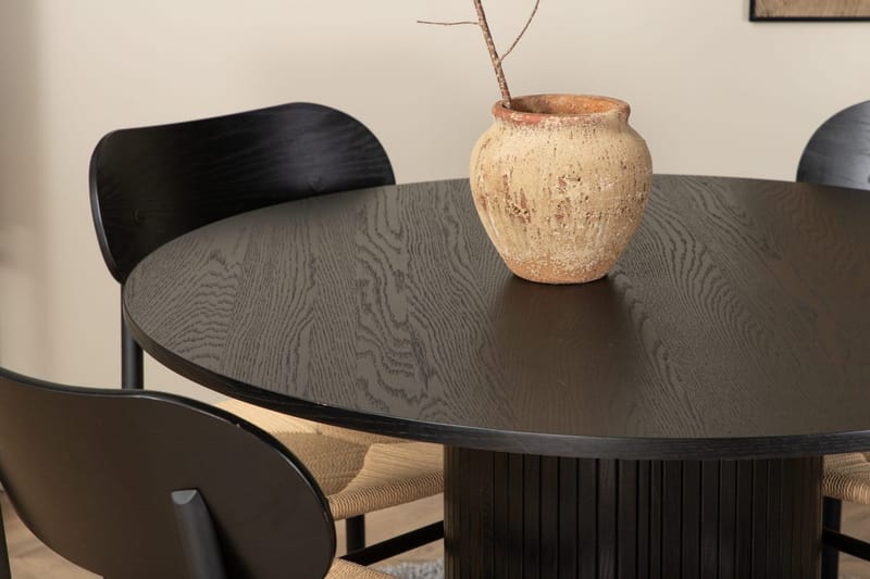 Rund matgrupp Venture Home Beige Svart 4st - Møbler - Borde - Spisebordssæt