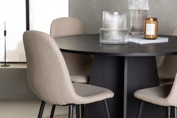 Rund matgrupp Venture Home Beige Svart 4st - Møbler - Borde - Spisebordssæt