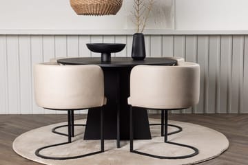 Rund matgrupp Venture Home Beige Svart 4st - Møbler - Borde - Spisebordssæt