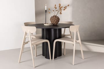 Rund matgrupp Venture Home Beige Svart 4st - Møbler - Borde - Spisebordssæt