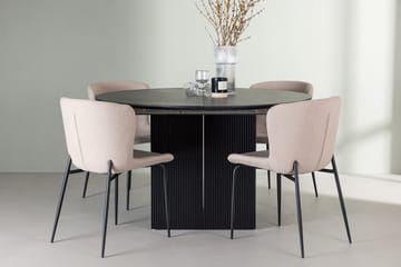 Rund matgrupp Venture Home Beige Svart 4st - Møbler - Borde - Spisebordssæt