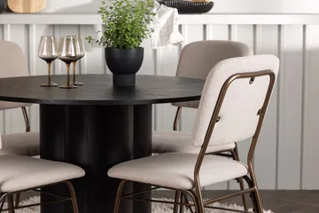 Rund matgrupp Venture Home Beige Svart 4st - Møbler - Borde - Spisebordssæt