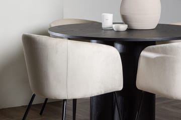 Rund matgrupp Venture Home Beige Svart 4st - Møbler - Borde - Spisebordssæt