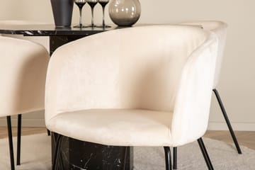 Rund matgrupp Venture Home Beige Svart 4st - Møbler - Borde - Spisebordssæt