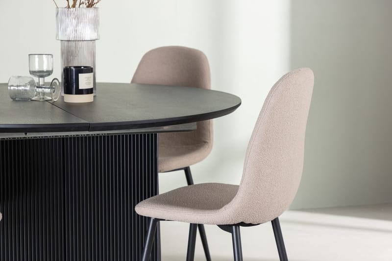 Rund matgrupp Venture Home Beige Svart 4st - Møbler - Borde - Spisebordssæt