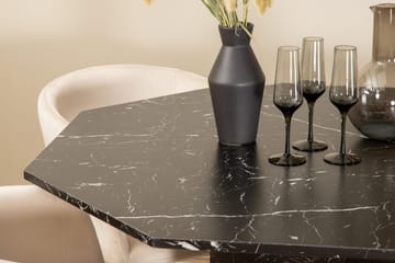 Rund matgrupp Venture Home Beige Svart 4st - Møbler - Borde - Spisebordssæt