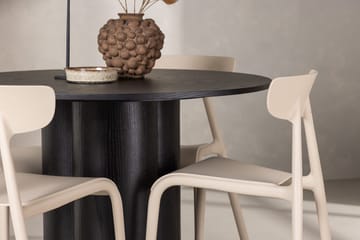 Rund matgrupp Venture Home Beige Svart 4st - Møbler - Borde - Spisebordssæt