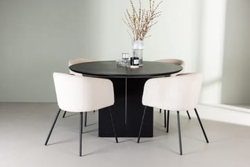 Rund matgrupp Venture Home Beige Svart 4st - Møbler - Borde - Spisebordssæt