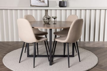 Rund matgrupp Venture Home Beige Valnöt 4st - Møbler - Borde - Spisebordssæt