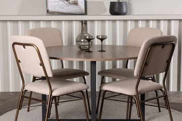 Rund matgrupp Venture Home Beige Valnöt 4st - Møbler - Borde - Spisebordss æt