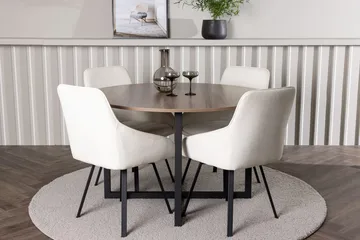 Rund matgrupp Venture Home Beige Valnöt 4st - Møbler - Borde - Spisebordssæt