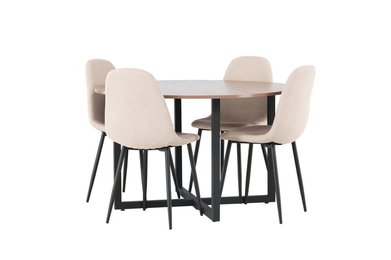 Rund matgrupp Venture Home Beige Valnöt 4st - Møbler - Borde - Spisebordssæt