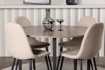 Rund matgrupp Venture Home Beige Valnöt 4st - Møbler - Borde - Spisebordss æt