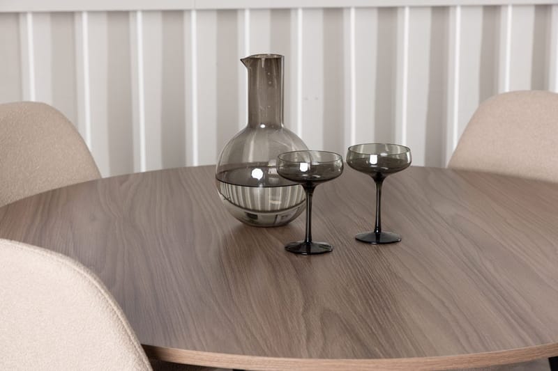 Rund matgrupp Venture Home Beige Valnöt 4st - Møbler - Borde - Spisebordssæt