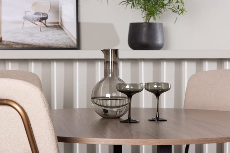 Rund matgrupp Venture Home Beige Valnöt 4st - Møbler - Borde - Spisebordssæt