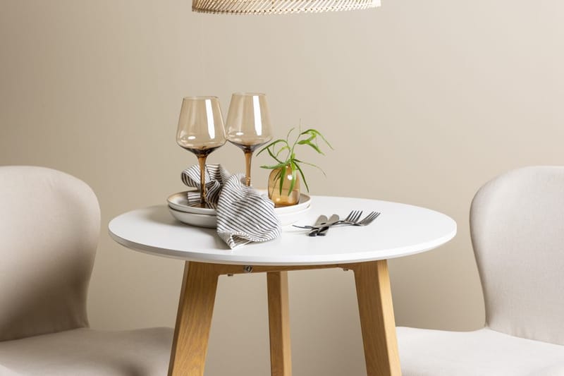 Rund matgrupp Venture Home Beige Vit 2st - Møbler - Borde - Spisebordssæt