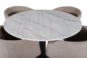 Rund matgrupp Venture Home Beige Vit 4st - Møbler - Borde - Spisebordssæt