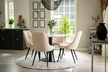 Rund matgrupp Venture Home Beige Vit 4st - Møbler - Borde - Spisebordssæt