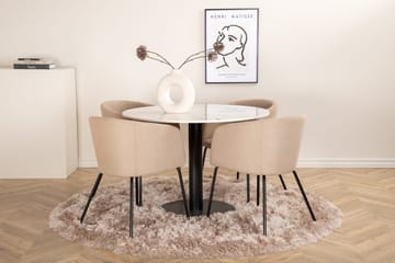 Rund matgrupp Venture Home Beige Vit 4st - Møbler - Borde - Spisebordssæt