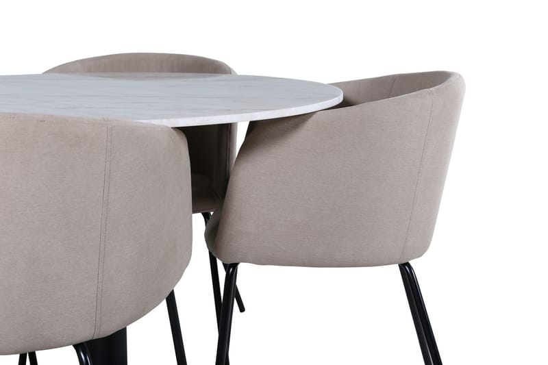 Rund matgrupp Venture Home Beige Vit 4st - Møbler - Borde - Spisebordssæt
