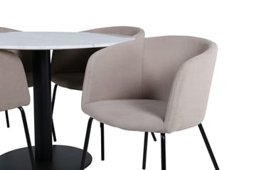 Rund matgrupp Venture Home Beige Vit 4st - Møbler - Borde - Spisebordssæt