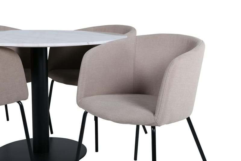 Rund matgrupp Venture Home Beige Vit 4st - Møbler - Borde - Spisebordssæt