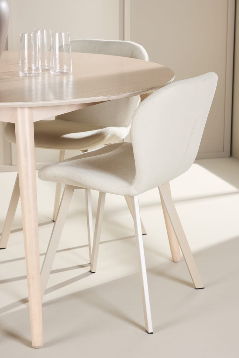Rund matgrupp Venture Home Beige Vitputsad 4st - Møbler - Borde - Spisebordssæt