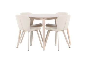 Rund matgrupp Venture Home Beige Vitputsad 4st - Møbler - Borde - Spisebordssæt