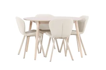 Rund matgrupp Venture Home Beige Vitputsad 4st - Møbler - Borde - Spisebordssæt