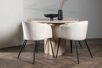 Hvid - Beige, vitputsad, svart