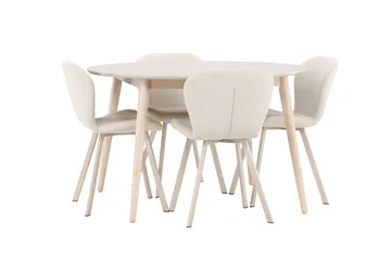 Rund matgrupp Venture Home Beige Vitputsad 4st - Møbler - Borde - Spisebordssæt
