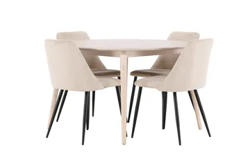 Rund matgrupp Venture Home Beige Vitputsad 4st - Møbler - Borde - Spisebordssæt