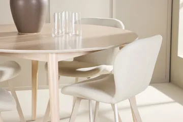 Rund matgrupp Venture Home Beige Vitputsad 4st - Møbler - Borde - Spisebordssæt